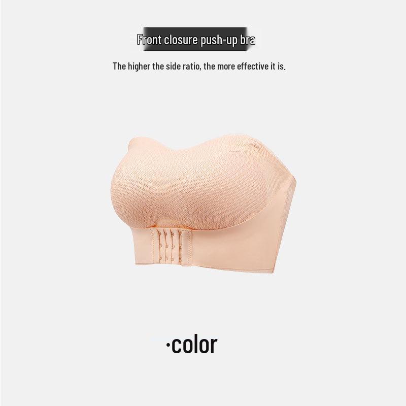 Plus Size Strapless Push-Up Front Buckle Wedding Lingerie Bra - Invisible, Non-Slip & Beautiful Back Design
