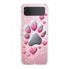 Phone Cover For Samsung Galaxy Z Flip 7 6 5 4 Case Transparent For Samsung Z Flip 3 Hard PC Foldable Dog Paw Print Aesthetics