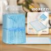 Set of 100 6-Layer Non-Woven, Paper, and PE Dog Toilet Pads, 45 x 30 cm, Blue and White