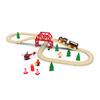 Educational Wooden Toy Rail Car Children Diy Fire Forest Track Bridge Suit Thomas Train