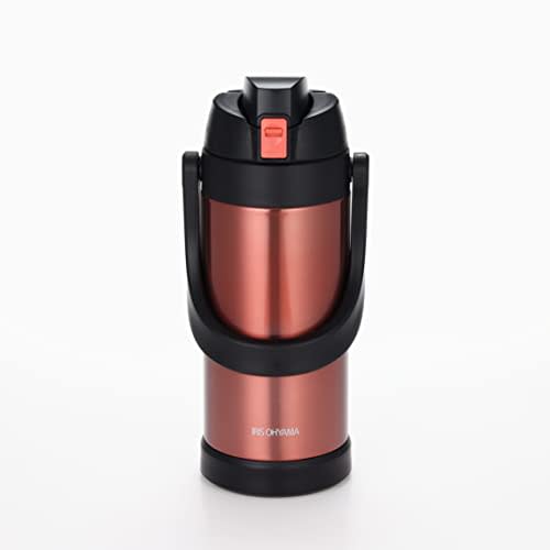 Iris Ohyama Kids' Sports Water Bottle, 2 Liters, Red. Vacuum insulation keeps drinks cold for 6 hours! Large capacity, one-touch opening, direct drink