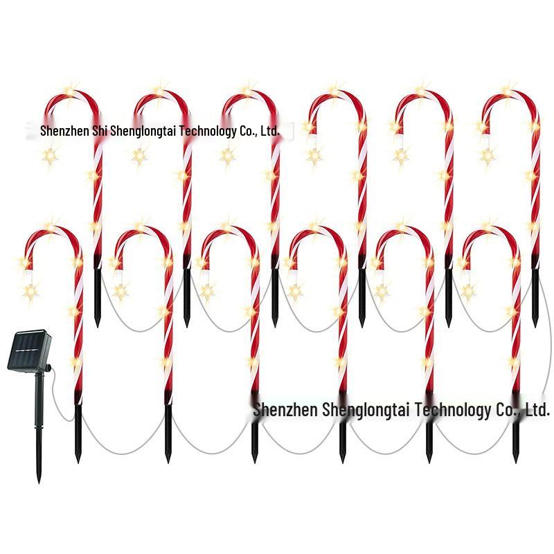 Candy Cane Solar LED Christmas Garden Lights - Plug-Free Outdoor Decor
