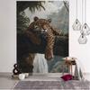 Psychedelic Hippie Jungle Animal Tapestry Wall Hanging Owl Tiger Elephant Flower Bird Background Home Decor