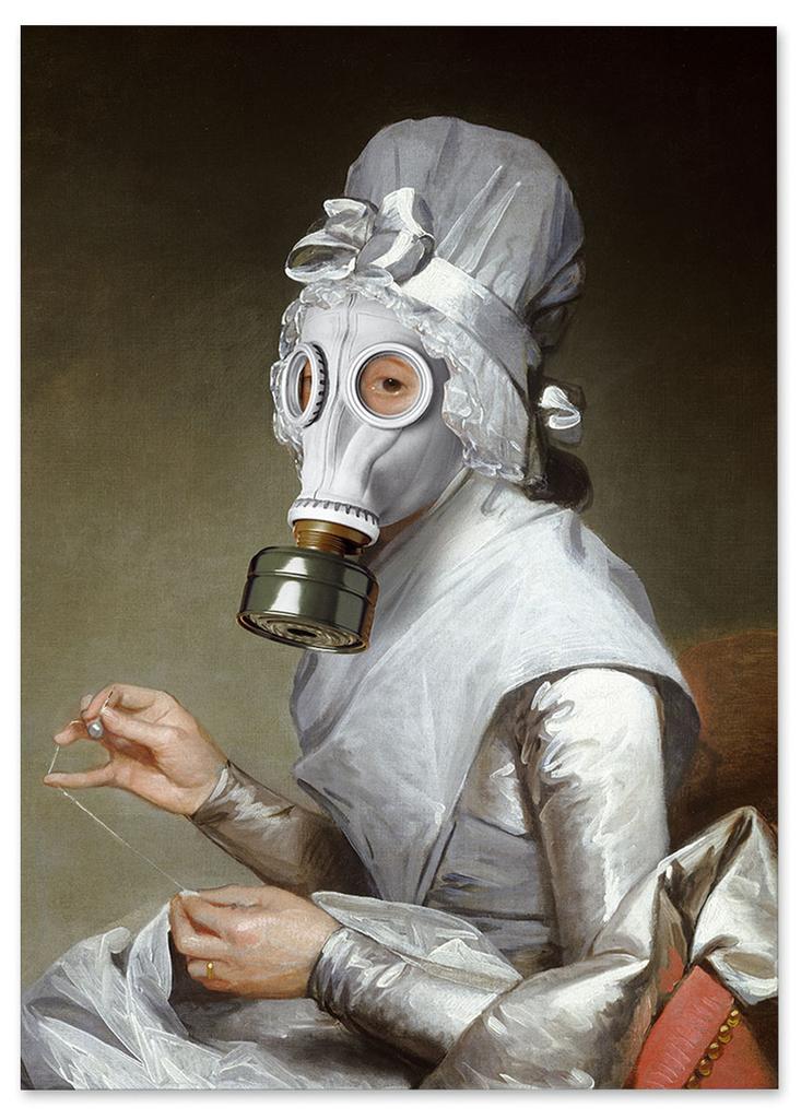 Poster Portrait White Gas Mask
