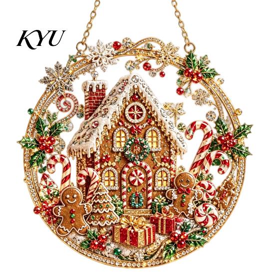 Třpytivé kamínkové umění Vánoční malba falešnými perlami Suncatcher sada, 3D Betlém/Santa Claus/Pták/Strom Náboženské sváteční dekorace Korálky