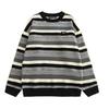 Unisex Striped Crew Neck Knitted Sweater - Autumn/Winter Trend, Hong Kong Style, Loose Fit, Versatile and Cozy.