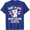 Just A Girl Who Loves Cats Cute Cat Lover Girls Kids T-Shirt