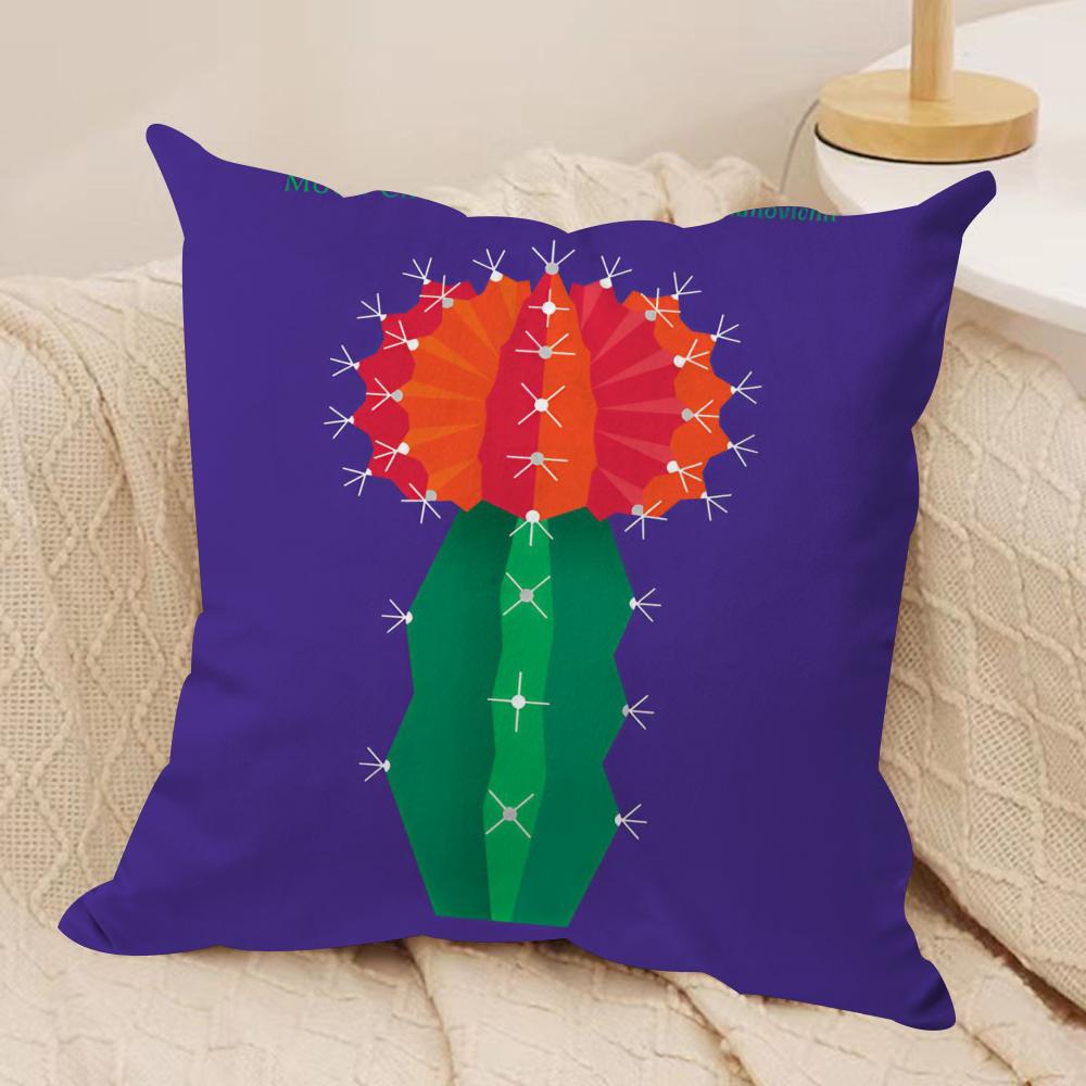 Simple Flower Art Cushion Cover Silky Short Plush Double-Sided Printed Pillow Case for Sofa All Seasons Home Decor Gift