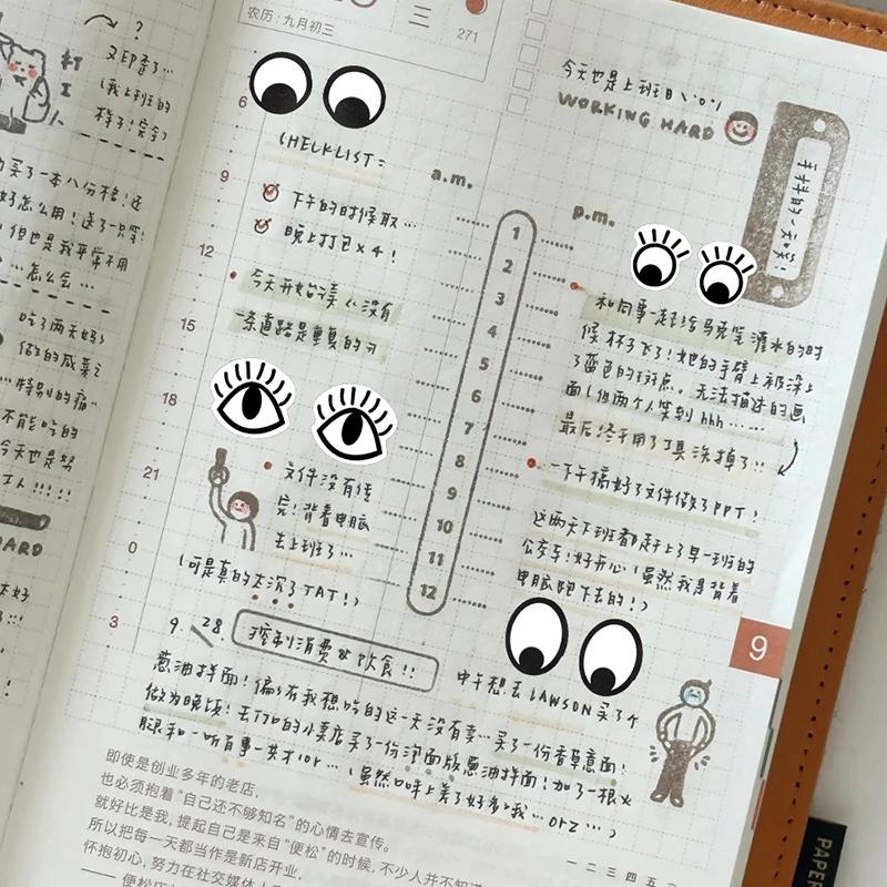 1000 Stück/Rolle Selbstklebende Augenaufkleber Mini Augenform DIY Aufkleber Schwarz Weiß Designs Halloween Party Kinderspielzeug Aufkleber