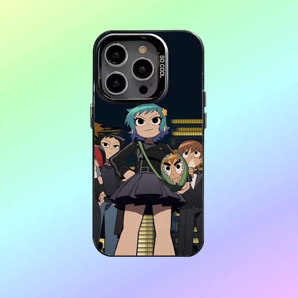 S-Scott Pilgrim R-Ramona Flowers Phone Case For iPhone17,16,15,14,13,12,11 Colored Silver Plated Inside Cover iPhone12PRO
