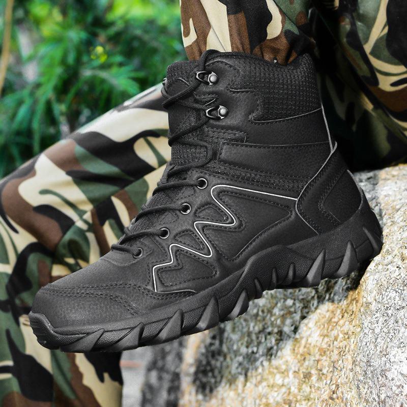 Large Size High-top Wolf Warrior Tooling Hiking Shoes Special Forces Martin Boots Outdoor Field Training Battlefield Tactical Military Boots