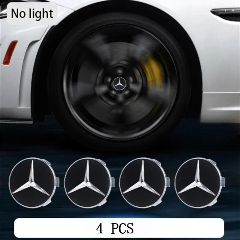 

Для Mercedes Benz 4 шт./комплект Магнітні ковпачки маточини коліс Mercedes Benz зі світлодіодною підсвіткою Оновлення ковпачків центру коліс No light чорний
