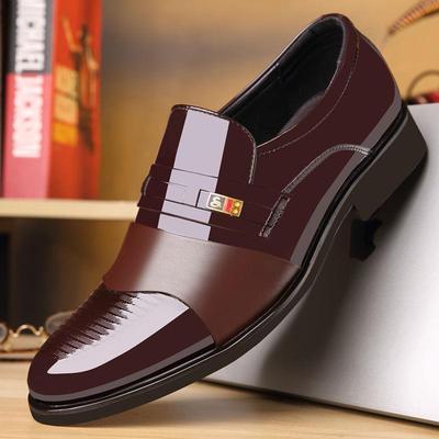 Men's Spring Breathable Leather Shoes - Business Casual, British Style, High-End Pointed Toe for Formal or Wedding Occasions.