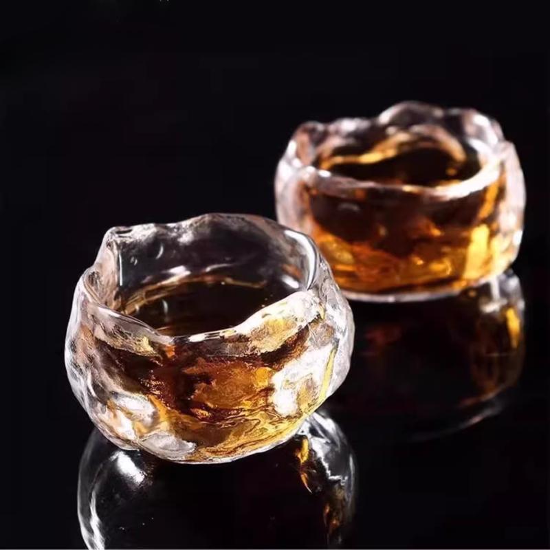 High-end Handmade Liuli Glass Crystal Cup Thickened Heat-resistant Kungfu Tea Cup Japanese Small Wine Glass
