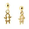 Les Trésors De Lily [M7612] - Gold Plated Earrings 'Girls' Golden - 15x6 Mm