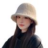 Autumn and Winter New Hat Women's Bucket Hat Solid Color Versatile Plush Warm Bucket Hat Tide