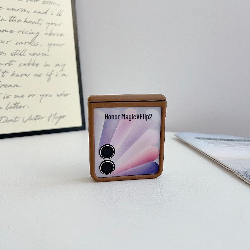 Honor Magic V Flip2 Magnetic Center Shaft Drop-Proof Case: Foldable Solid Color PC Hard Cover