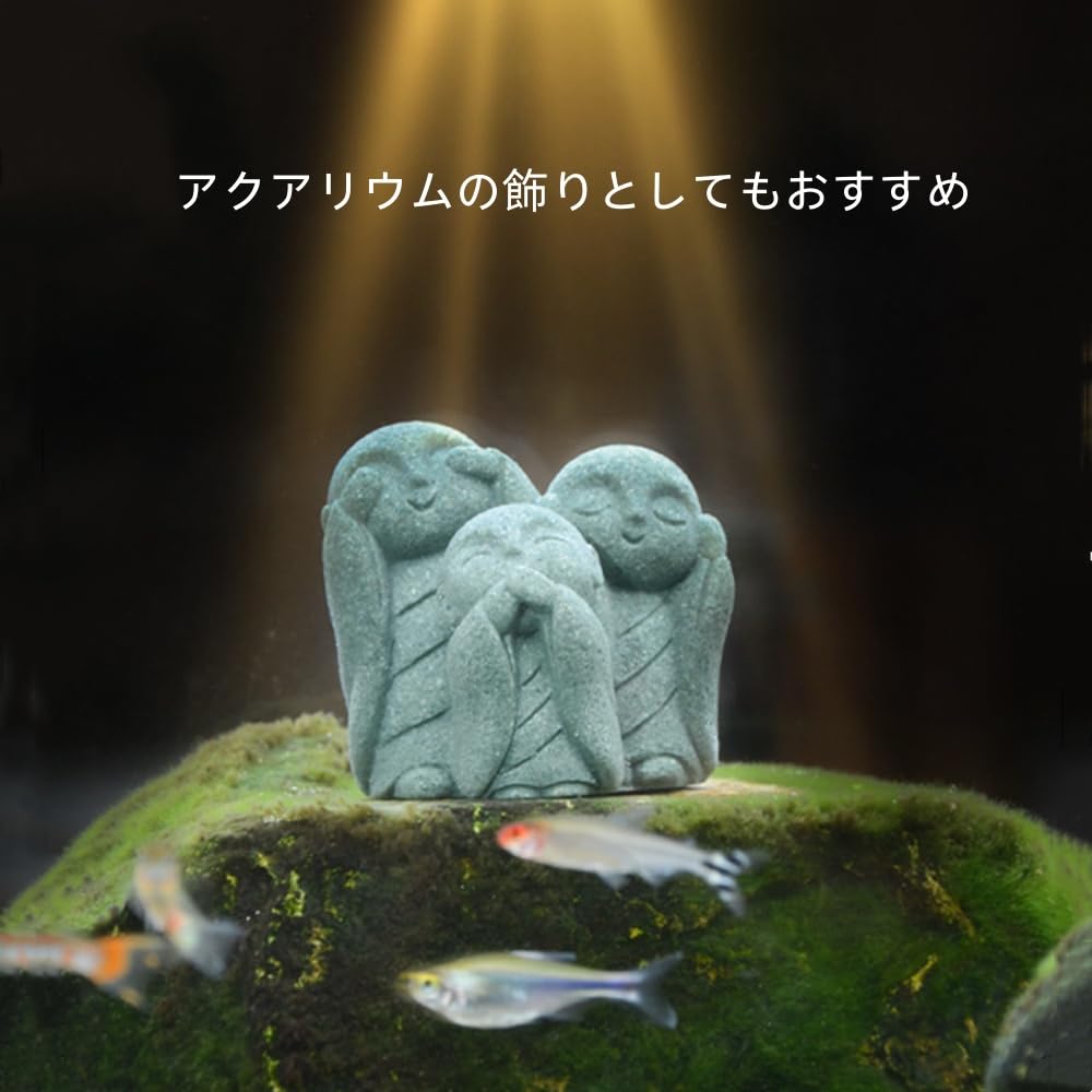 Yuzhiye Jizo Figurines, Set of 2, Cute and Stylish Small Jizo Ornaments, Soothing Buddhist Statues, Buddhist Objects, Amulets, Decorative Charms,