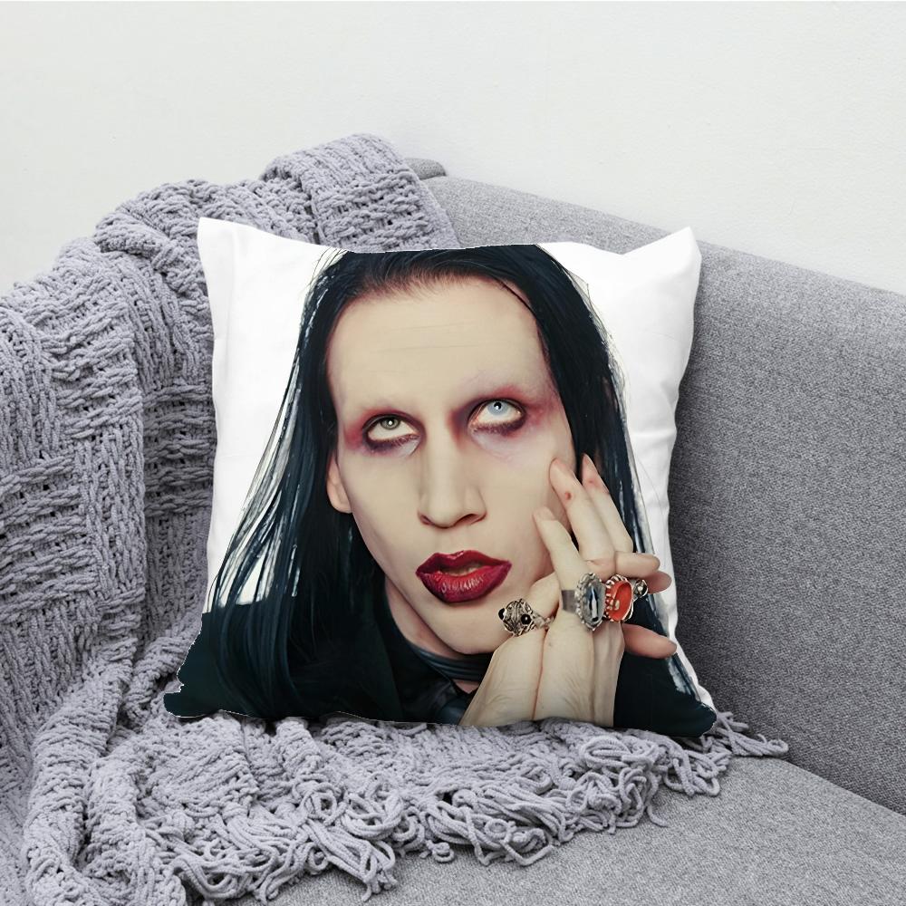 M-Marilyn M-Manson Zpěvák Povlak na polštář Měkké povlaky na polštáře pro dekoraci farmářského gauče Domácí dekorace a Ochranný povlak na polštář