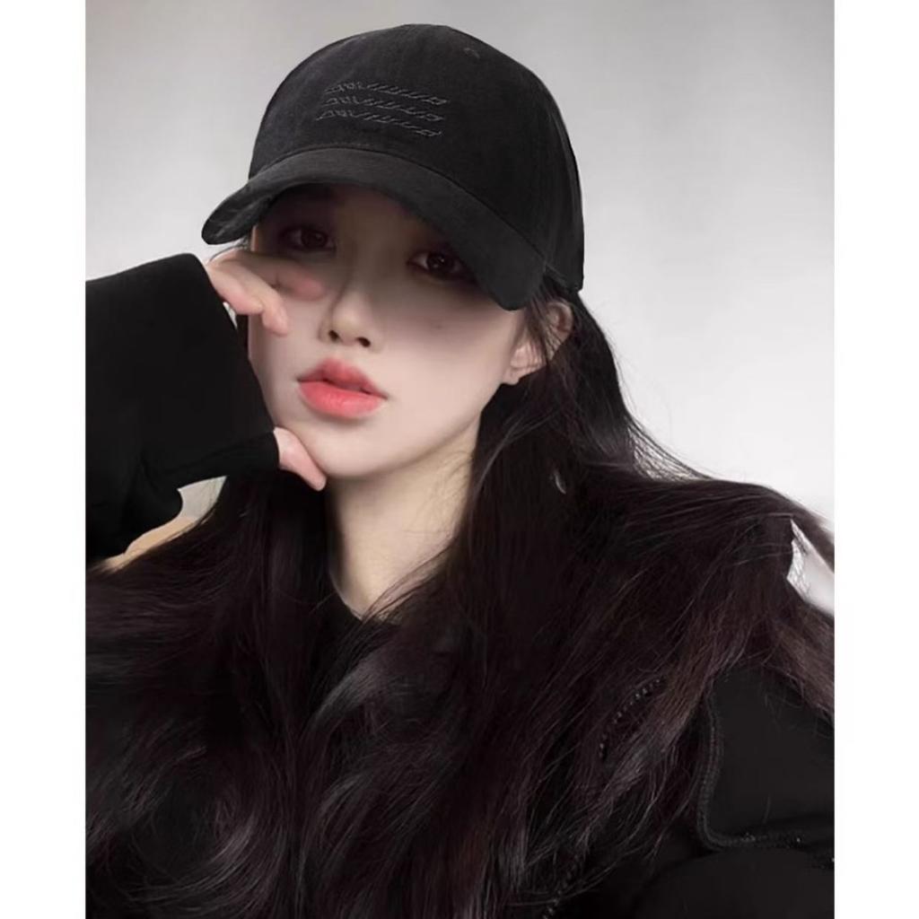 Korean-style new large head circumference baseball cap for women, deep hard-brimmed duckbill cap for autumn and winter