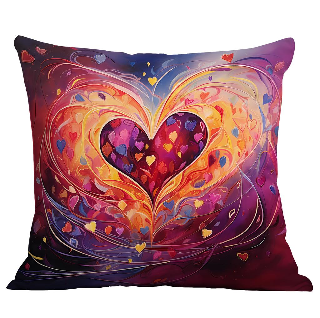 New Valentine's Day Pillow Case Creative Colorful Abstract Love Cushion Home Sofa Pillow Case