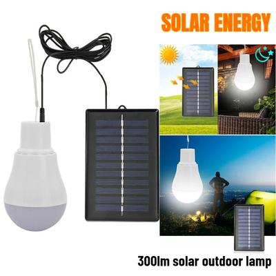 LED Solar Lamp Bulb Outdoor Waterproof Portable Solar Garden Hanging Light Hiking Fishing Emergency-Lights Camping Lighting