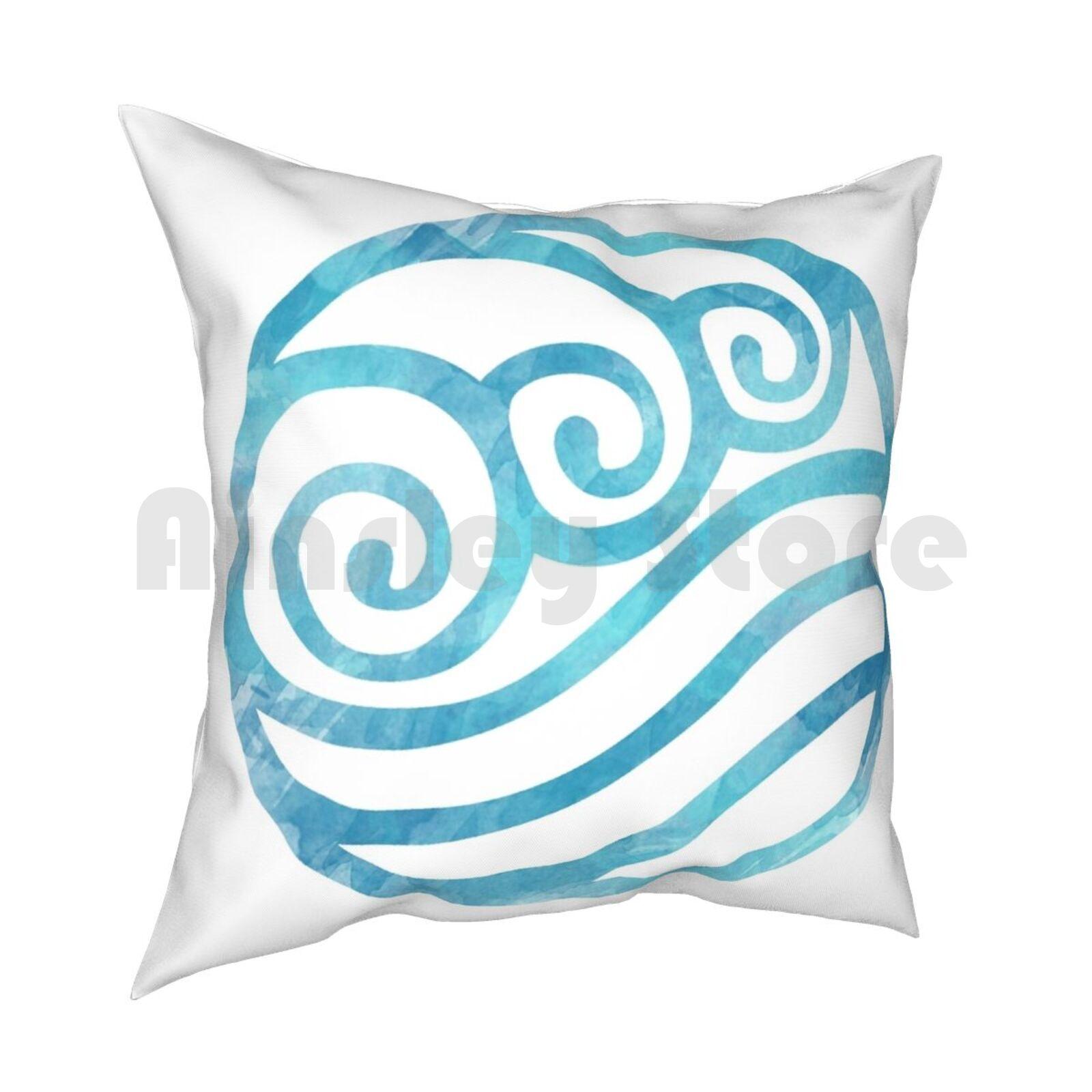 Watercolor Water Tribe Symbol Pillow Case Printed Home Soft Throw Pillow Water Tribe Watercolor The Last Airbender Lok 30x30cm 12x12in