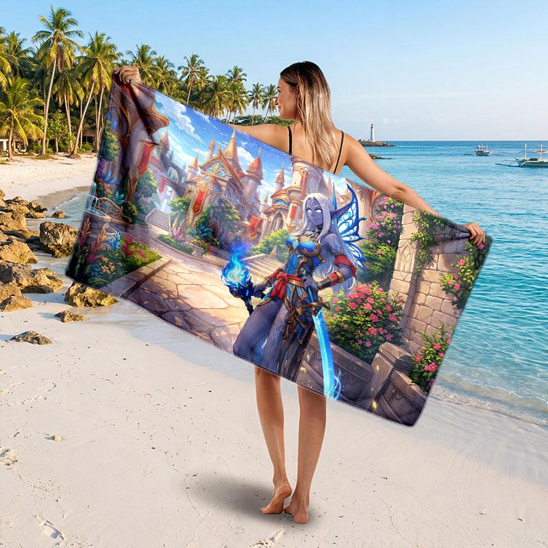 Large Beach TowelWorld of Warcraft Soft Absorbent Towel Beach Bath Home Use