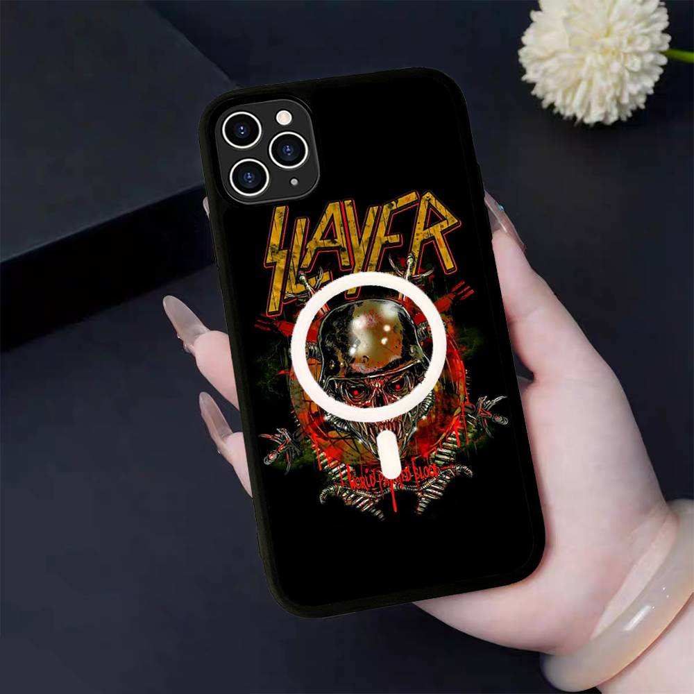 

Slayer Heavy Metal Band Music For Magsafe Magnetic Wireless Phone Case For IPhone 11 12 13 14 15 16 17 Pro Max Plus Cover iPhone 11