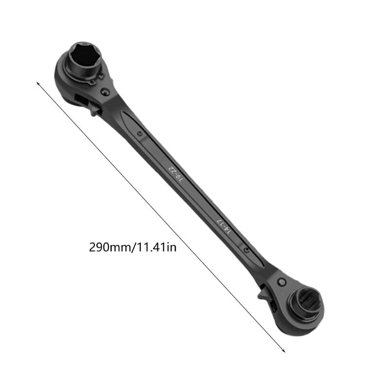 2-Wege-umkehrbarer Steckschlüssel Doppelkopfkonfiguration 4 Funktionsmodi Ergonomischer Griff Professionelles Werkzeug