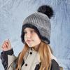 Korean Colorful Kids Hats Cute Fur Ball Knitted Hat Girl's Winter Ear Protection Caps Outdoor Plus Velvet Warm Hoods Accessories