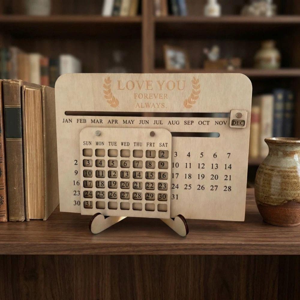 Handmade Perpetual Calendar Manual Eternal Calendar Funny Desktop Desk Calendar  Tabletop Decor
