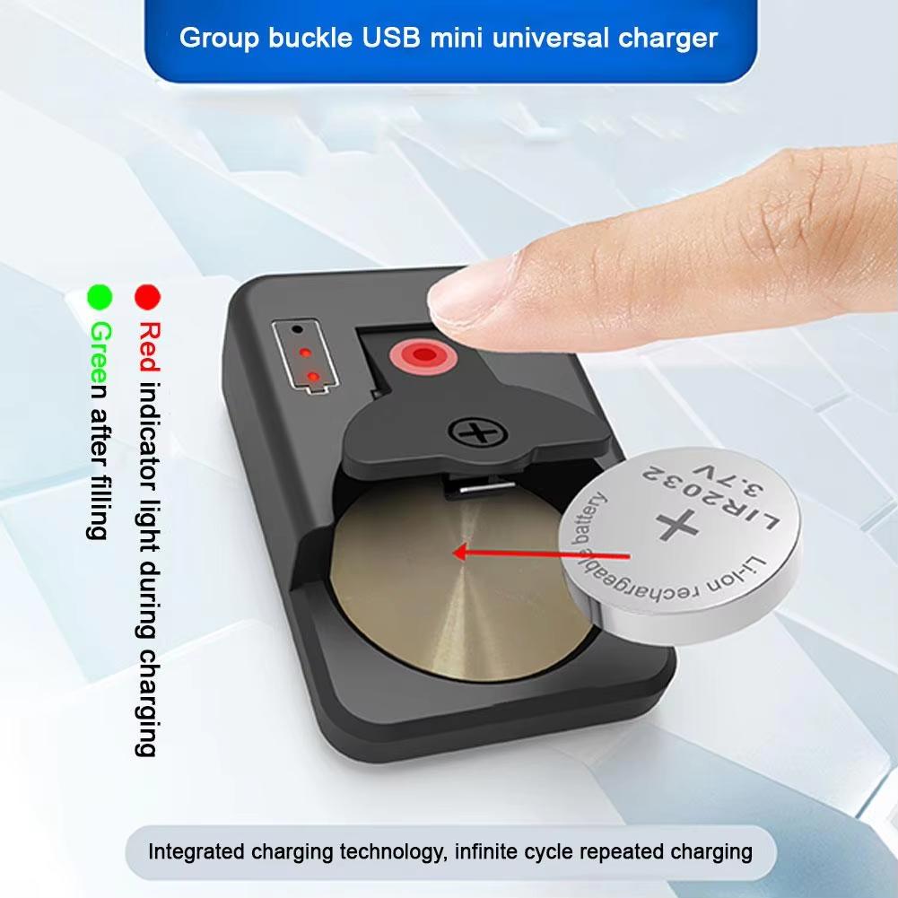 Button Bettery Charger Rechargeable Lithium For LIR1025/1220/2016/2025/2032/2430/2450 Battery Charger Type C With LED Indicator
