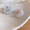 French Multi-layer Pearl Ear Clips for Women Without Ear Piercings New Niche Simple Ear Bone Clips Elegant and High-end Earrings