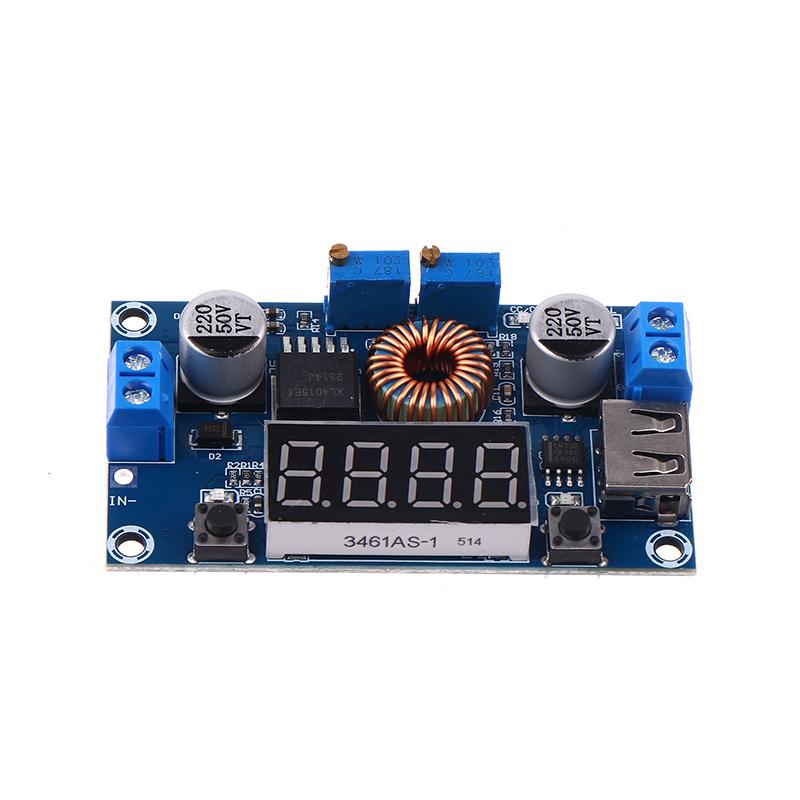 Xl4015 75W Dc-Dc 5A Led Drive Lithum Battery Charger Module Regulators Module Adjustable Buck Module With Voltmeter Display
