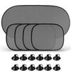 Universal Car Window Sun Shade Easy Install Black Mesh Suction Cup Sun Protection Heat Block Privacy Screen Van SUV 5PCS Amagi