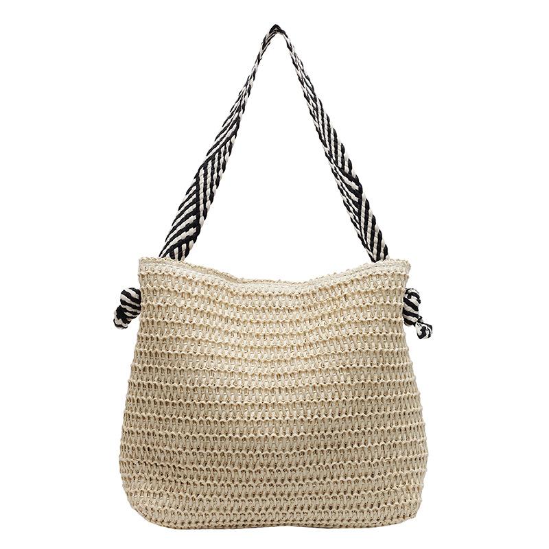 

Early Spring Leisure and Vacation Style Tote Bag Fashionable and Versatile Large-capacity Single-shoulder Beach Bag бежевый