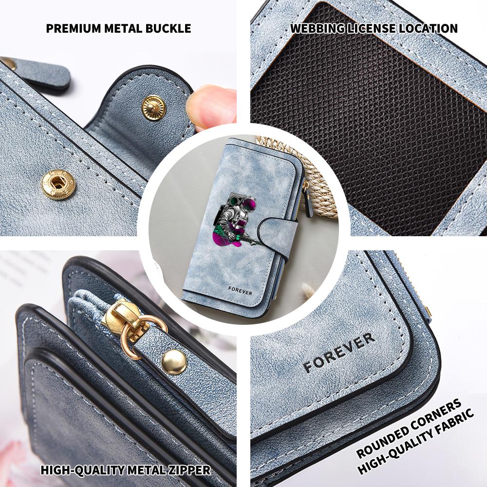 Stylish Astronaut Print Wallet Forever Leather Casual Multi Slot Purse