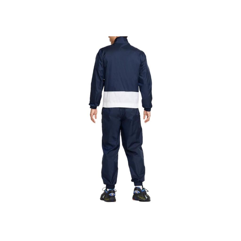 Nike Color Block Comfort Jacket And Drawstring Cuffed Pants Casual Sports Set Unisex Sports Set Obsidian White HJ1986-451