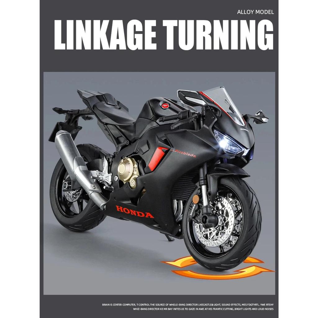 New 1/9 Honda CBR1000RR Alloy Die Cast Motorcycle Model Vehicle Collection Sound and Light Off Road Autocycle Toys Car