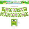 The Frog of Keroppi Birthday Party Decorations, Cartoon Big-Eyed Frog Theme Birthday Supplies set with Happy Birthday Banner,Cake Toppers,Balloons