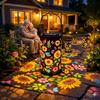 Colorful Solar Lanterns Outdoor, Garden Decor Gifts for Women Mom Grandma - LED Colorful Sunflower Solar Powered Lights Metal Hanging Lantern