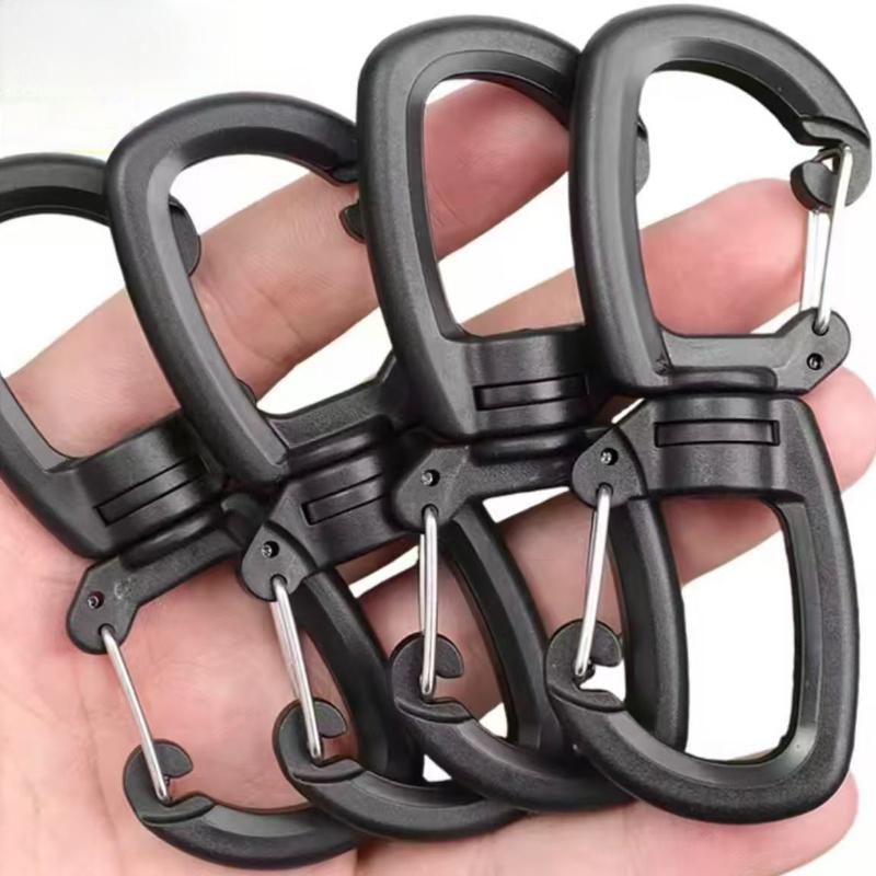 Outdoor Multi-Function Double Hook Hanger Set of 2 | Convenient Keychain, 360° Rotating Figure-8 Hook, Double Clip Quick Buckle.