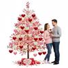 12Pcs Knitted Crochet Heart Tree Ornament Handmade Valentine Bowl Vase Filler for Home Christmas Tree Party Decor