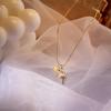 Real Gold Plated Zircon Elf Angel Necklace - Cute, Korean Style, 2024 Women's Trend