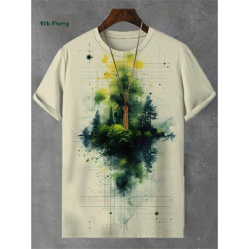 Fashion Men's T-Shirt 3D Cat Print Short Sleeve T-Shirt Art Design Funny T Shirt Summer Street Casual Oversized Men's Clothing