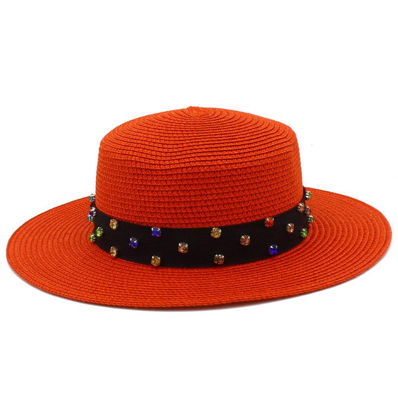 High-quality women's flat-top Panama straw hat summer explosion sunscreen top hat new hat stall