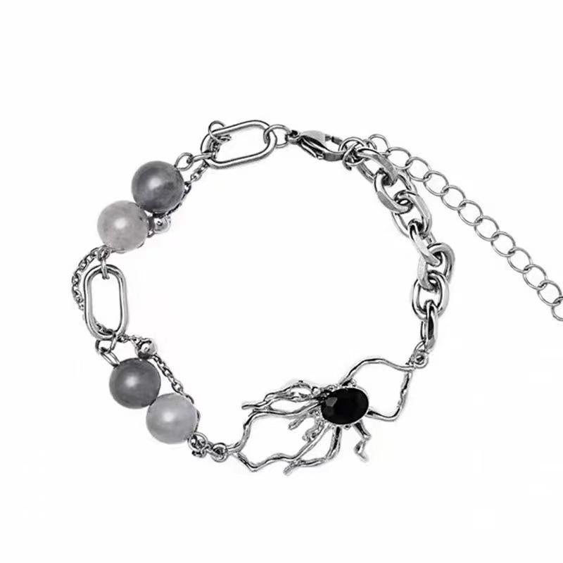 Niche design spider opal beaded bracelet fashion personality versatile cold wind high-end hand jewelry women s summer