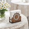 Retro Style Sunflower Napkin Holder Wooden Material Kitchen Desktop Tissue Holder  Tabletop Use