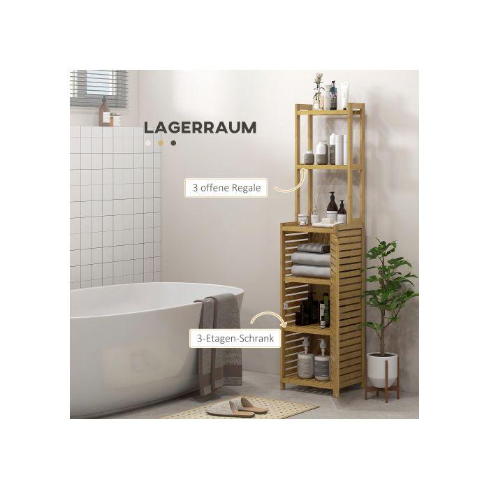 Meuble De Salle De Bains Avec Compartiment De Rangement Et 3 Compartiments Ouverts Pour Les Salles De Bains Modernes